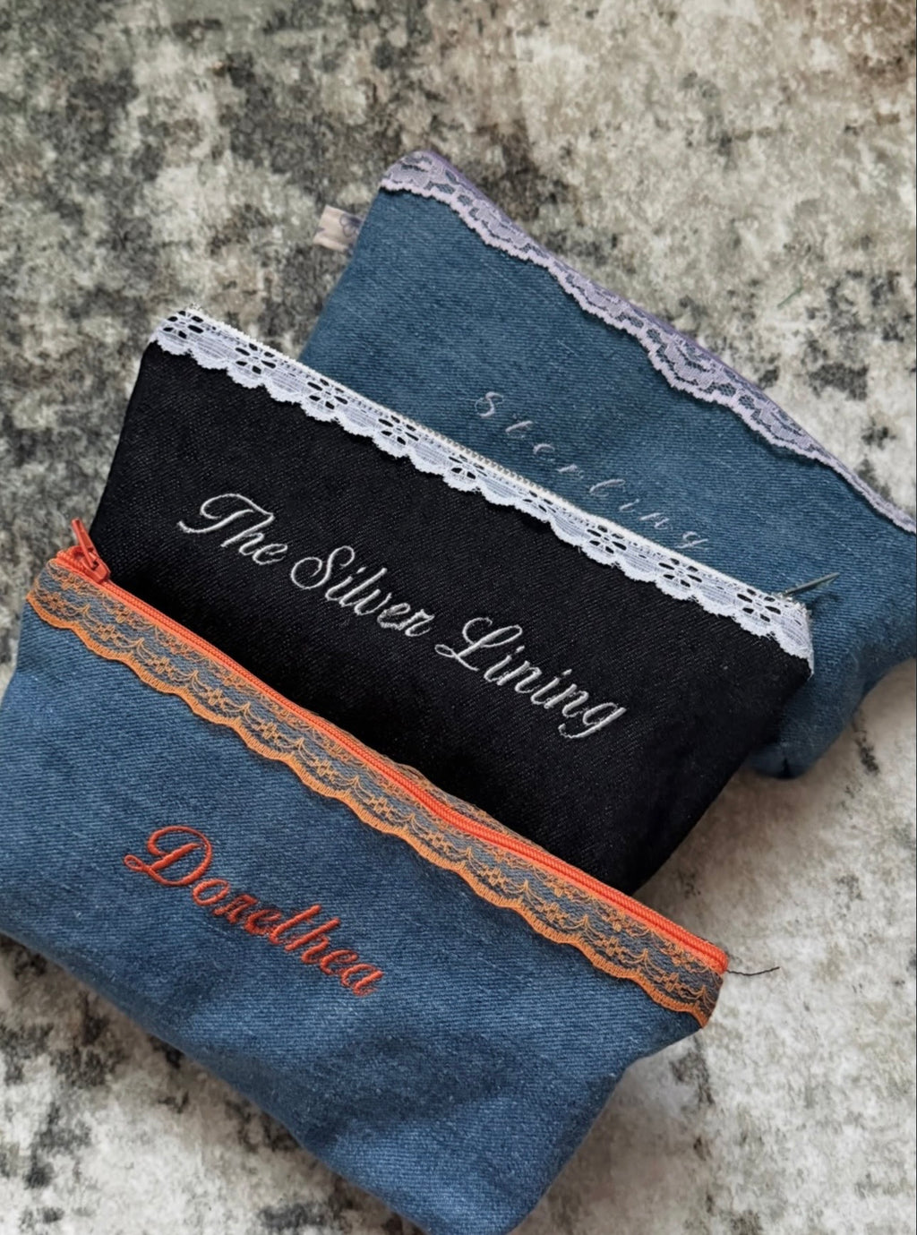 Custom Embroidery Denim Pouch