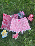 Gingham Bloomer Shorts with Lace & Matching Scrunchie