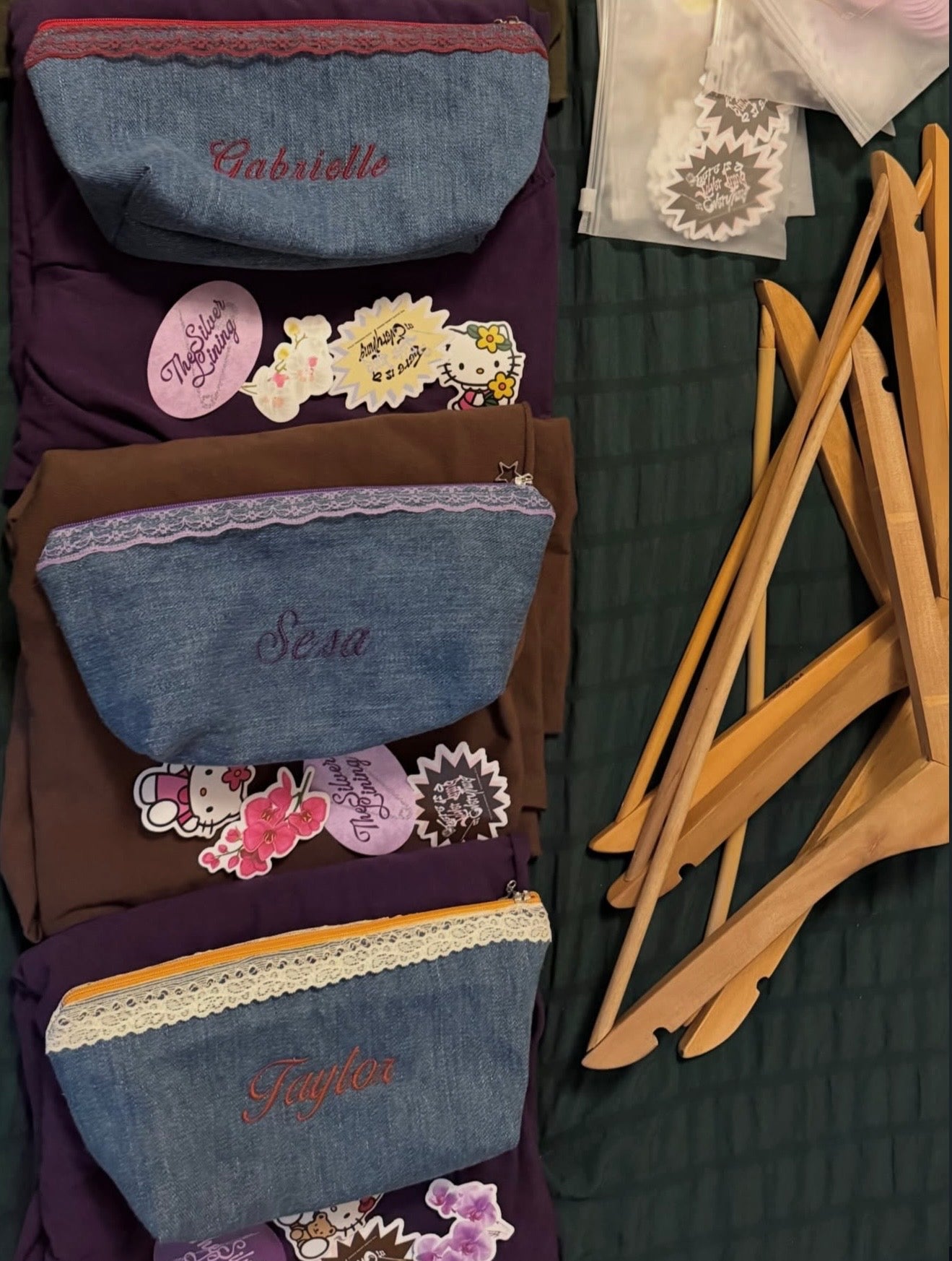 Custom Embroidery Denim Pouch