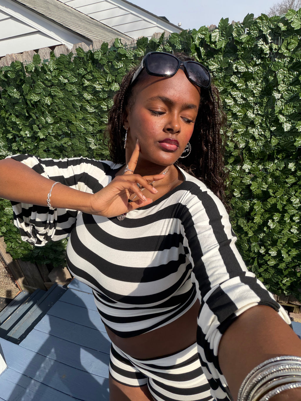 Striped Batwing Top