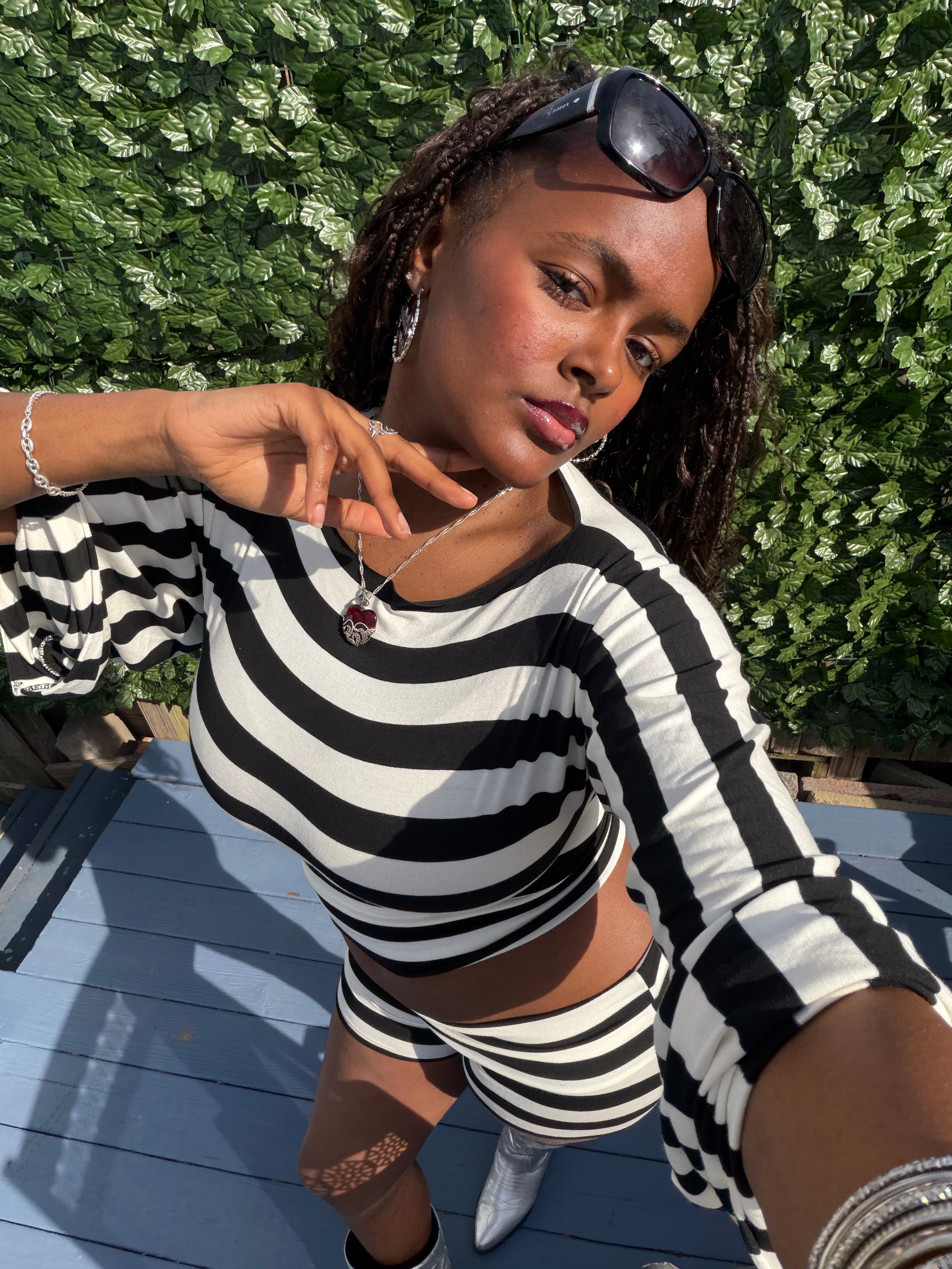 Striped Batwing Top